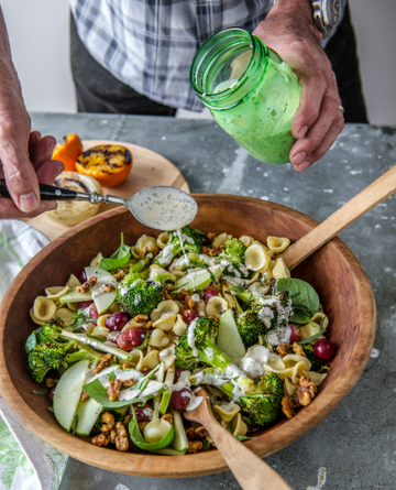Orecchiette Salad with Grilled Broccoli and Grapes