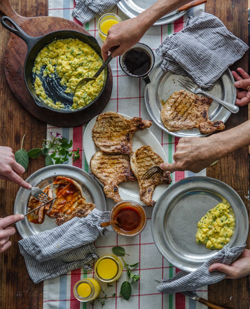 Skinny Pork Chop and Soft Scrambled Eggs