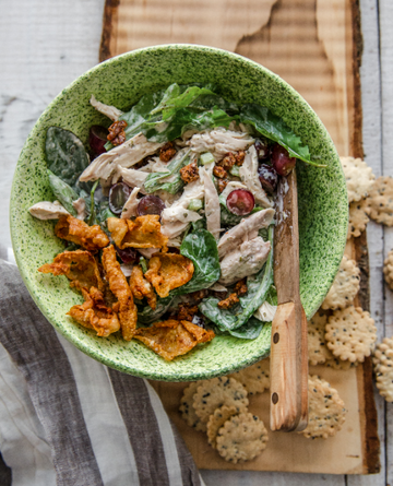 Smoked Chicken Salad with Grapes, Spiced Pecans, and Arugula